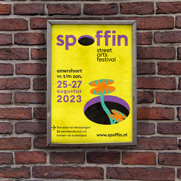 Artwork voor Spoffin Street Arts Festival, ontworpen door grafisch ontwerpbureau studio ddo in Amersfoort
