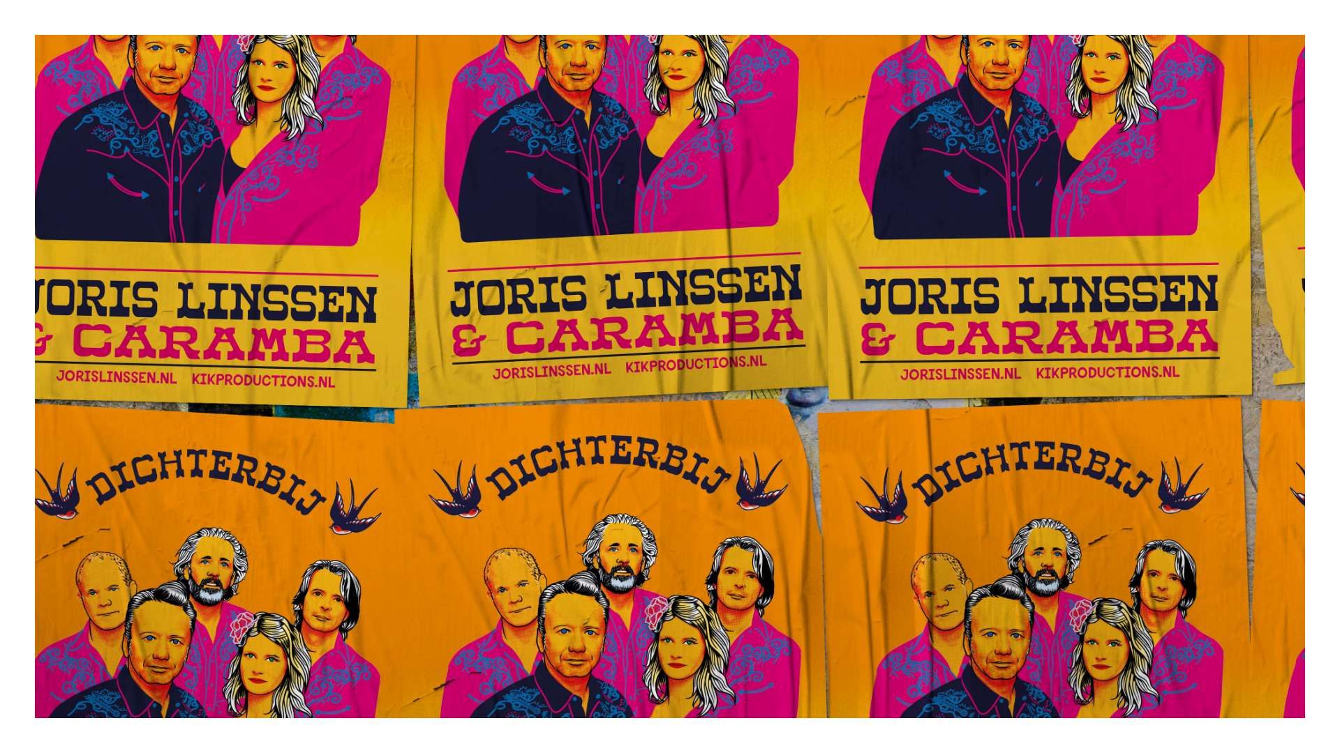 Albumhoes, poster en campagnebeeld voor Joris Linssen & Caramba, ten behoeve van de theatertoer 'Dichterbij'